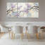 Ensemble de 3 tableaux sur toile représentant des branches de lavande en fleurs, pour la décoration du salon et de la chambre.-676912911