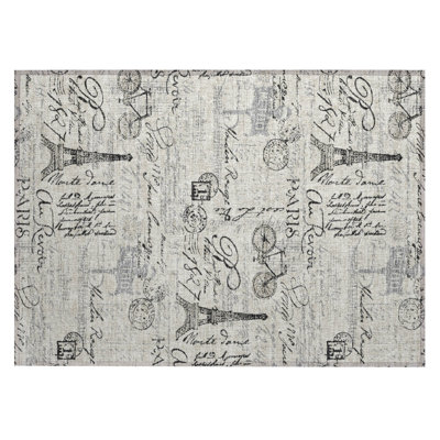 Machine Washable Indoor/Outdoor Husby ACN2209 Novelty Rug