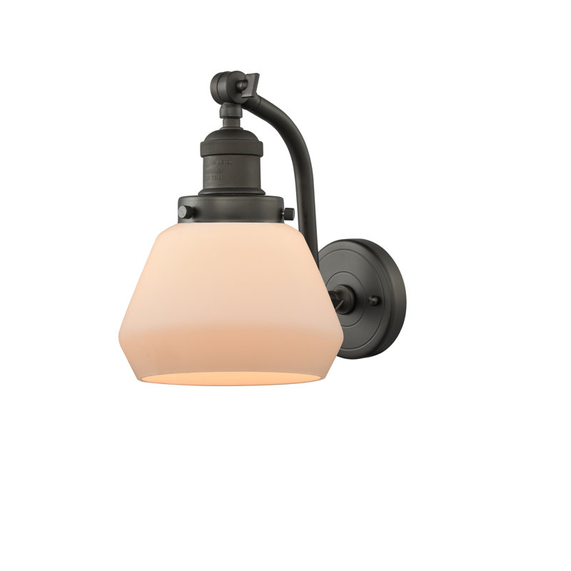 Chill Armed Sconce, Matte White Cased, Oil Rubbed Bronze