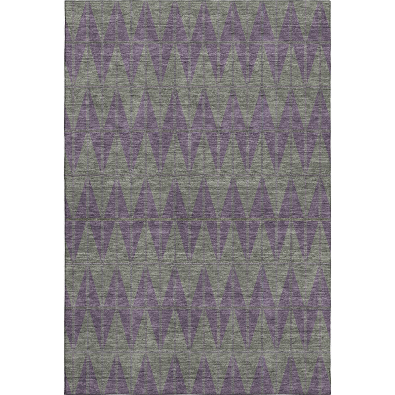 Tapis de qualité supérieure lavable à la machine Mayfield AMF2415, Prune, 8 pi x 10 pi