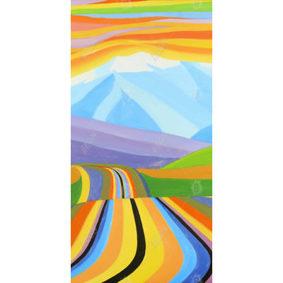 Mountain road multicolored - 15.75"x31.50" Desk mat