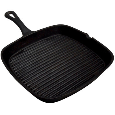 Plaque de cuisson carrée en fonte 9 po avec poignée et bec verseur King Kooker