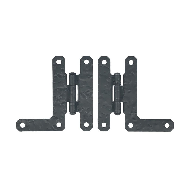 3" Black Iron H-L Style Cabinet Hinge Pair