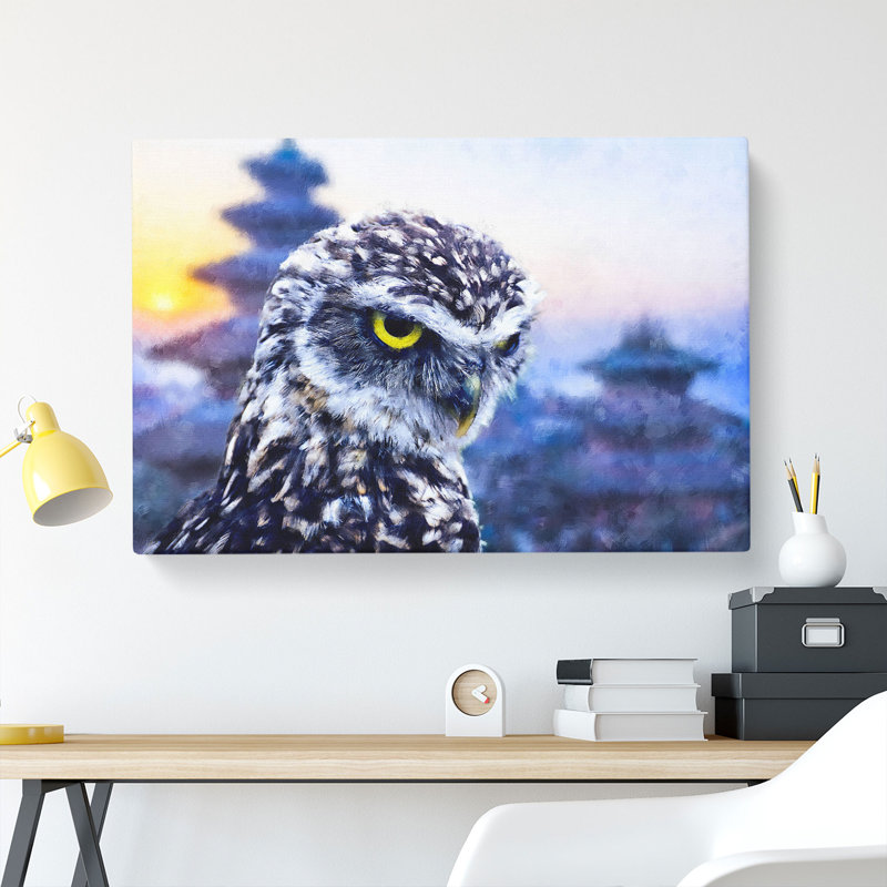Owl In Nepal - Wrapped Canvas Print, 40cm H x 60cm W x 3cm D