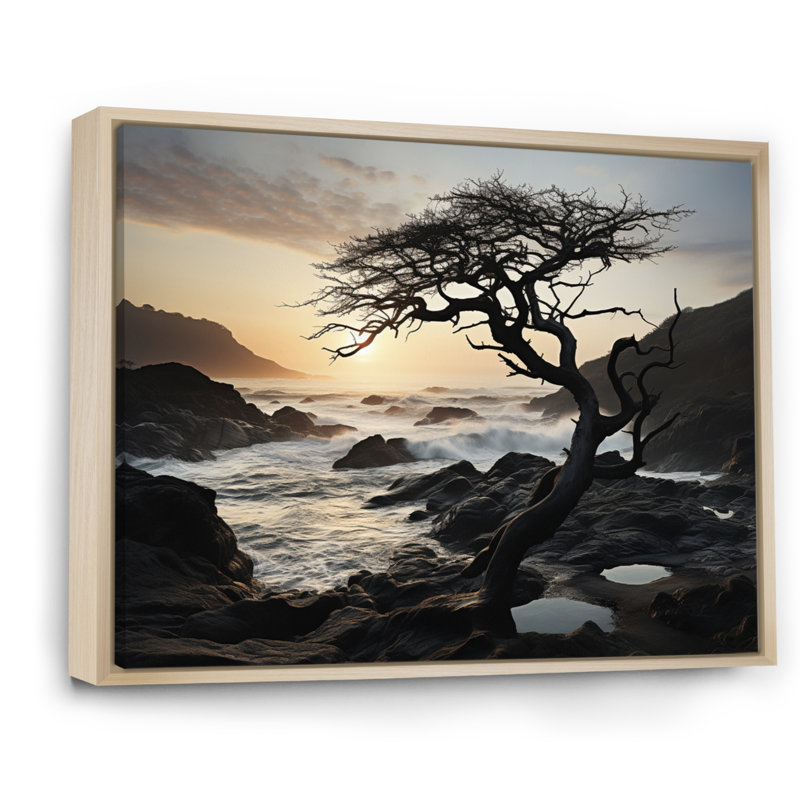 Harmonie de photos de plage, H 16 po x l 32 po x P 1 po, Cadre naturel flottant