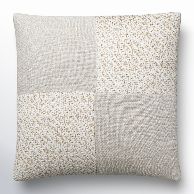 Housse et insert de coussin carré Daveney, Polyester/ Bourre en polyester, 18 po x 18 po