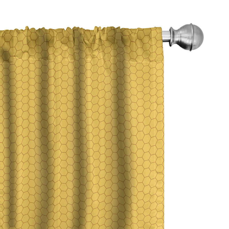 Honeycomb Geometric Semi-Sheer Rod Pocket Curtain Panels, 28" x 63"