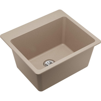 Quartz Classic 25" x 22" x 11-13/16" Drop-In Laundry Sink with Drain Assembly and Basket Strainer