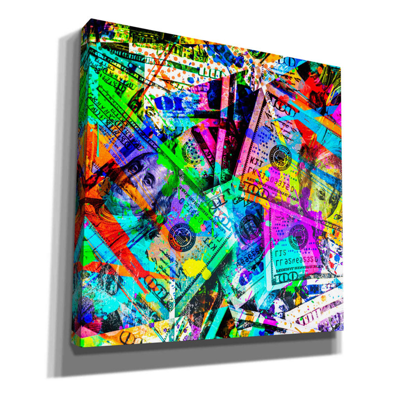 «Dirty Benjamin», art mural sur toile, H 26 po x l 26 po x P 1,5 po