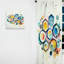 Arick - Hexagone et circulaire abstrait III - Rideau abstrait - Velours obscurcissant - 1 panneau-978303890