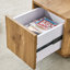 Table basse hexagonale en MDF avec tiroirs