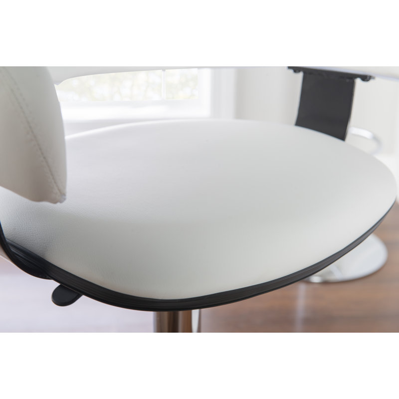 Tabouret de bar pivotant réglable en hauteur Carmelyn, Blanc
