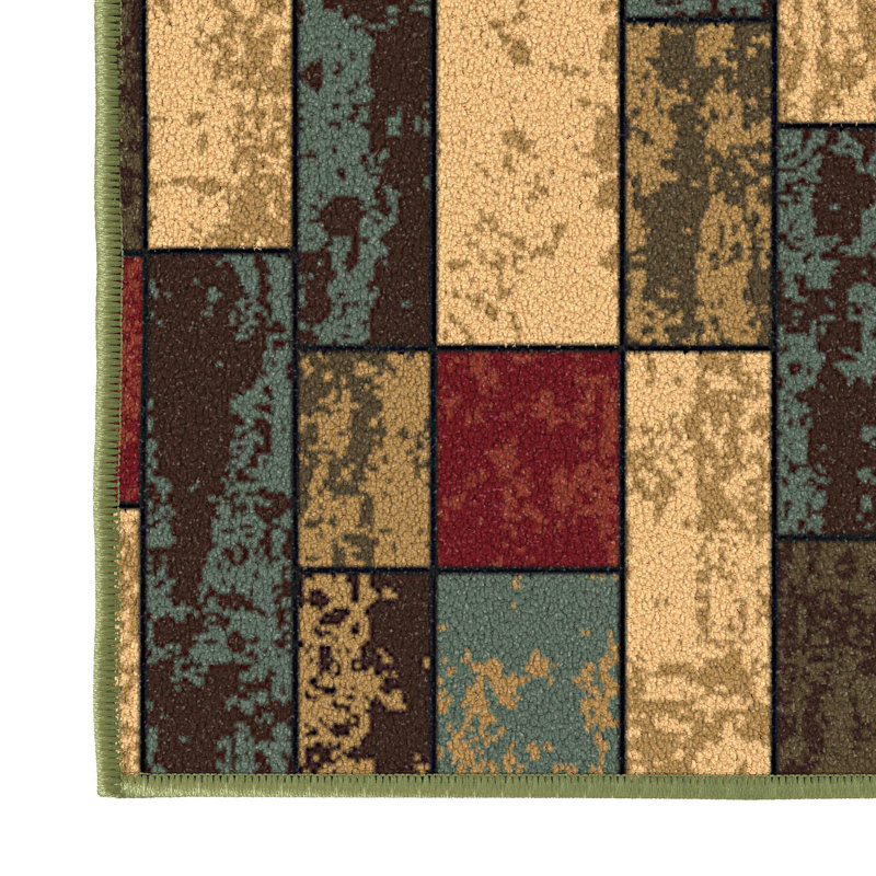 Multicolor Synthetic Non-Slip 5' x 6'6" Area Rug