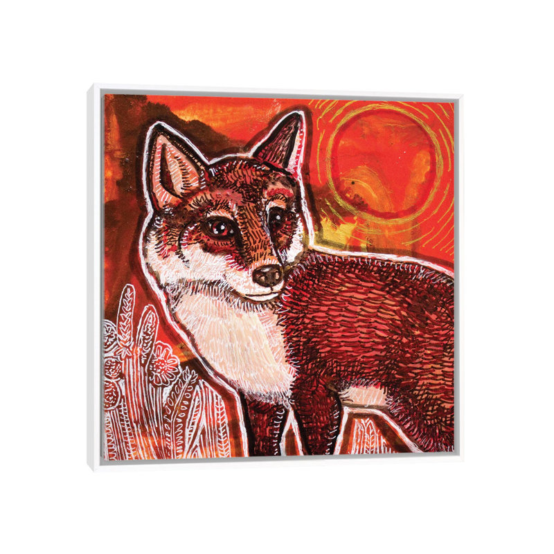 Autumn Fox by Lynnette Shelley - Painting on Canvas, 66.04 cm H x 66.04 cm W, White Floater Frame