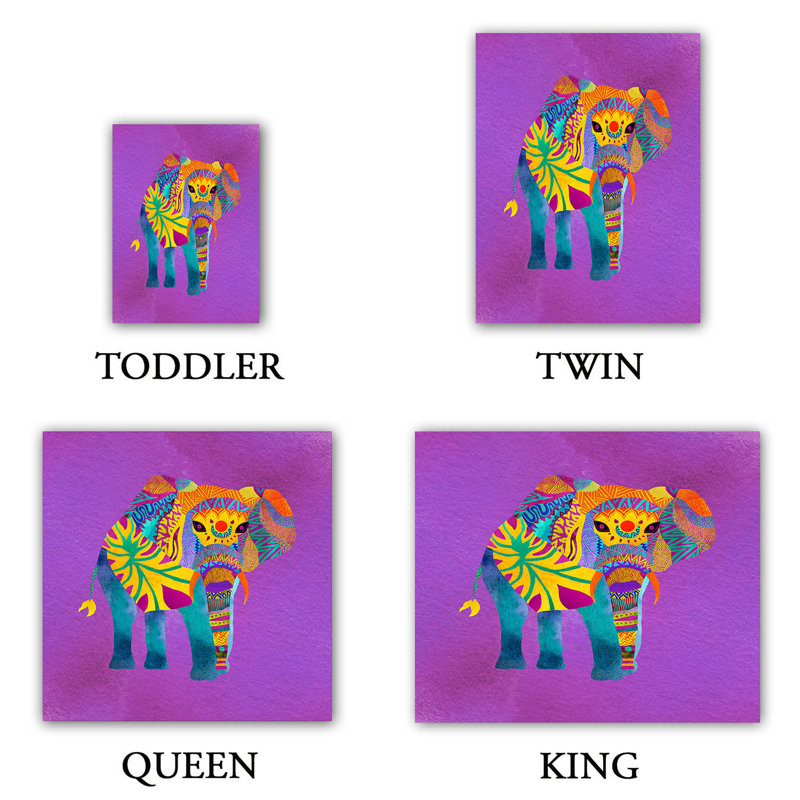 Housses de couette Pom Graphic Design, Très grand, Mauve / bleu / jaune
