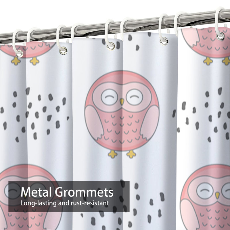 Adorable mignonne chouette rideau de douche avec 12 crochets, L 72 po x l 78 po