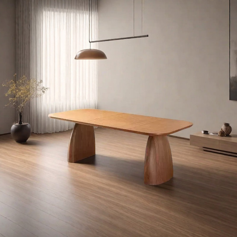 Table de salle à manger unique en bois de frêne massif, H 29,53 po x L 55,12 po x l 27,56 po