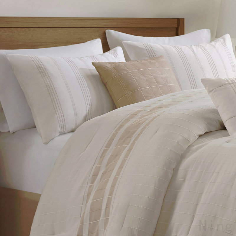 Ensemble d'édredon en jacquard de coton grand pour 6 pièces 6 pièces, Grand édredon et 6 pièces supplémentaires