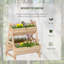 Lit de jardin surélevé à 3 niveaux Outsunny, jardinière surélevée en bois avec doublure en tissu