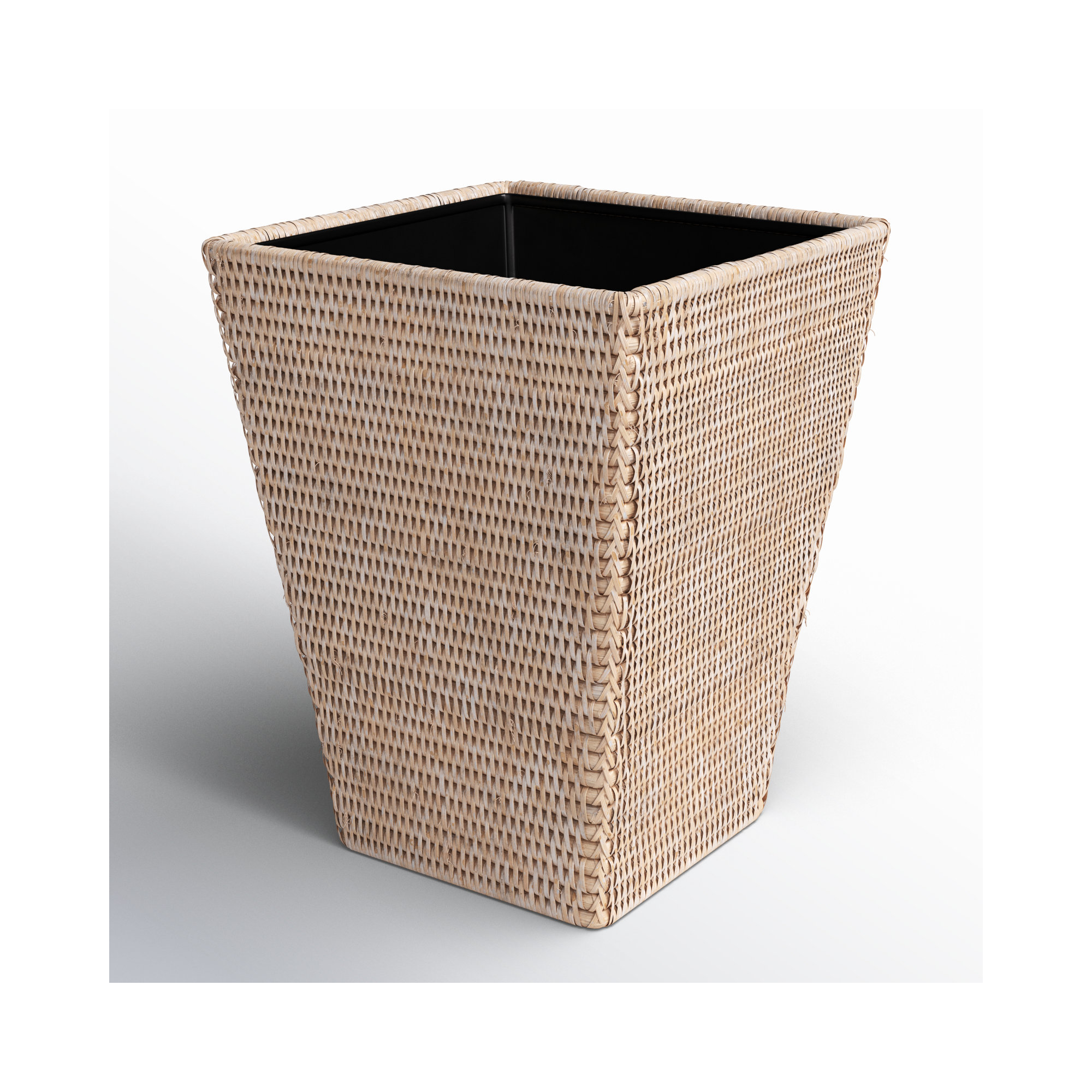 Rael Tapered 4 Gallon Waste Basket, White Wash