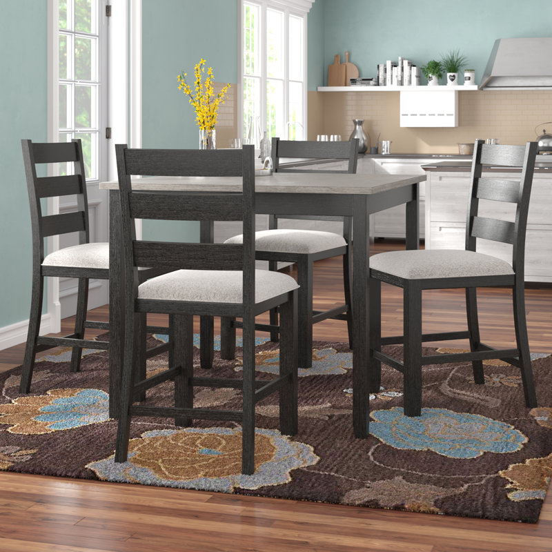 Beaubien 4 - Person Acacia Solid Wood Top Four Leg Base Dining Set