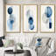 3 pièces sur toile - Unité orbitale minimale en bleu rétro II-1911599497-1911599501