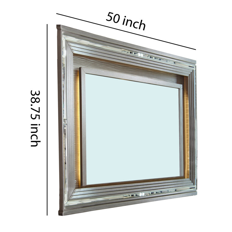 Miroir de commode lumineux en bois