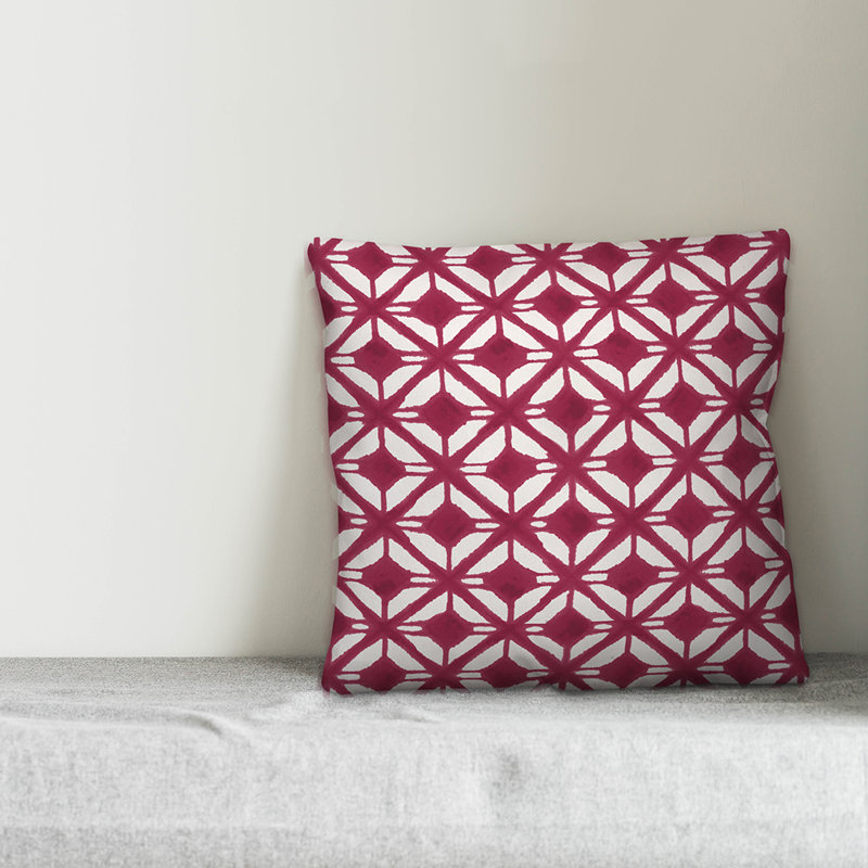 Housse de coussin Abstract Diamond, 16 po x 1 po, Mauve, Polyester/ Bourre en polyester