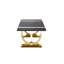 Ensemble de table de style contemporain 3 pièces 1 table basse 2 tables de bout en acier inoxydable à finition tréteaux noir et doré-877108535