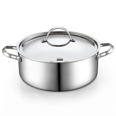 Cooks Standard Multi-ply Clad Stainless Steel Stock Pot, 7-quart Pasta Cooking Canning Pot With Lid, Deep Stockpot Induction Cookware -  02804