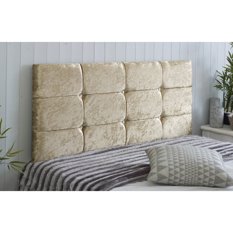 Upholstered Headboard, Small Single (2'6), Gold Velvet