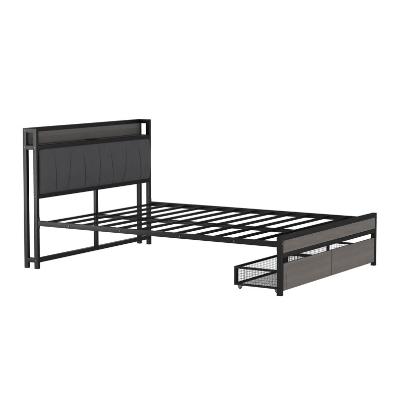 Alywin Metal Platform Bed, Full, Black