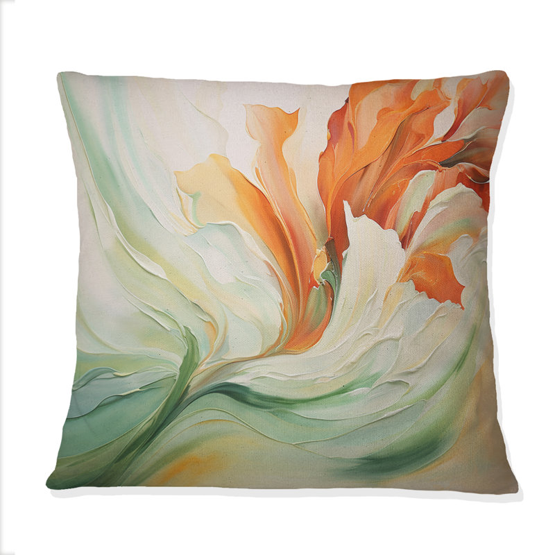 Coussin Green Flowing Petals - Abstract Botanicals