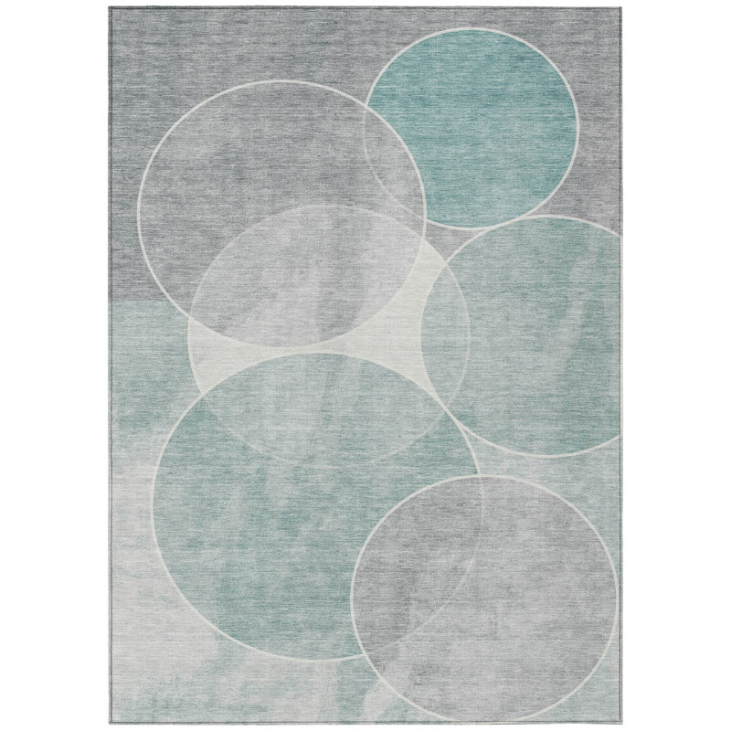 Machine Washable Indoor/Outdoor Pablo ACN2286 Geometric Rug, Rectangle 5' x 7'6"
