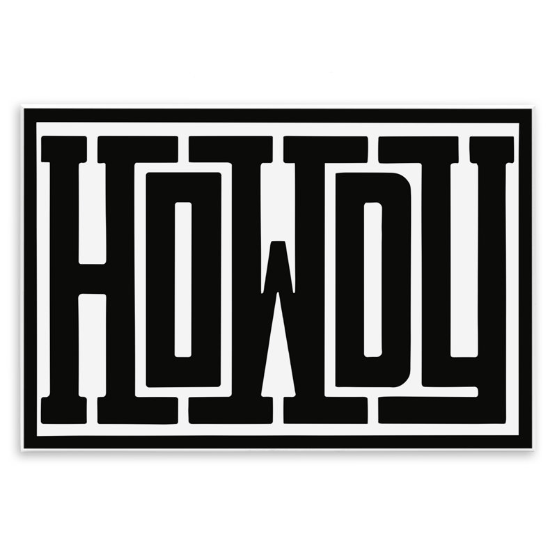 Bold Vintage Howdy Greeting Wall Plaque Art, design by Lettered and Lined, 10" H x 15" W