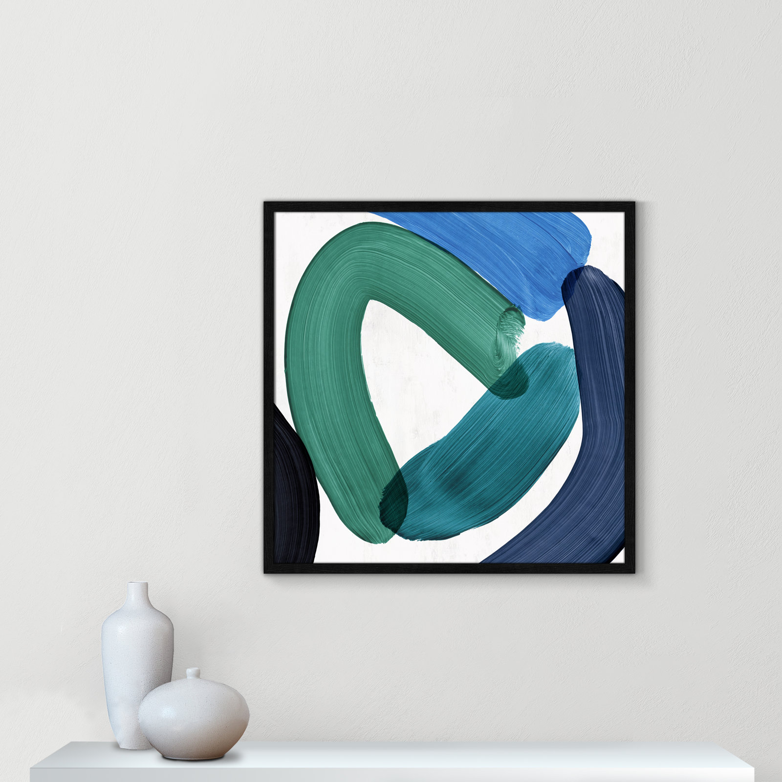 Smooth Bend I Painting, 27.5" H x 27.5" W x 0.75" D, Black Framed