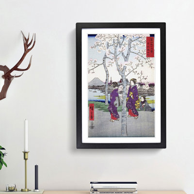 The Sumida Embankment by Utagawa Hiroshige - Picture Frame Painting Print