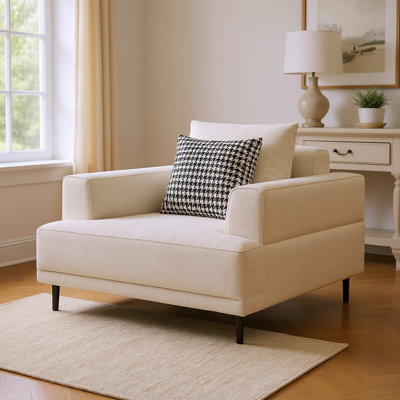 Canapé moderne à assise profonde avec coussins, pieds hauts, canapé de salon confortable, canapé d'appartement