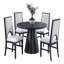 Table ronde en bois noir