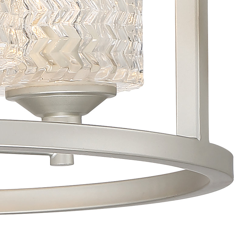 Plafonnier semi-encastré 3 lumières Maroney, Nickel cendré