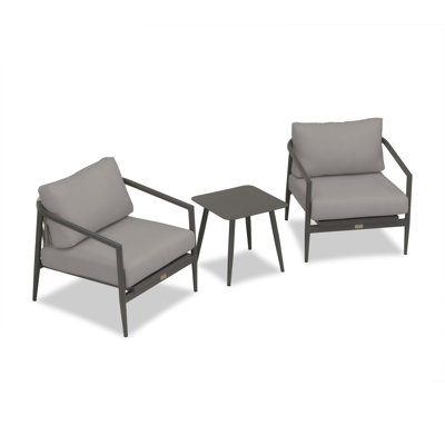 Delaine Metal 2 - Person Seating Group with Sunbrella Cushions -  Joss & Main, OLIO-SL-PG-SET104-CC