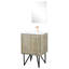 24 po L x P 20 po Meuble-lavabo rustique avec robinet en marbre et or rose-130629017