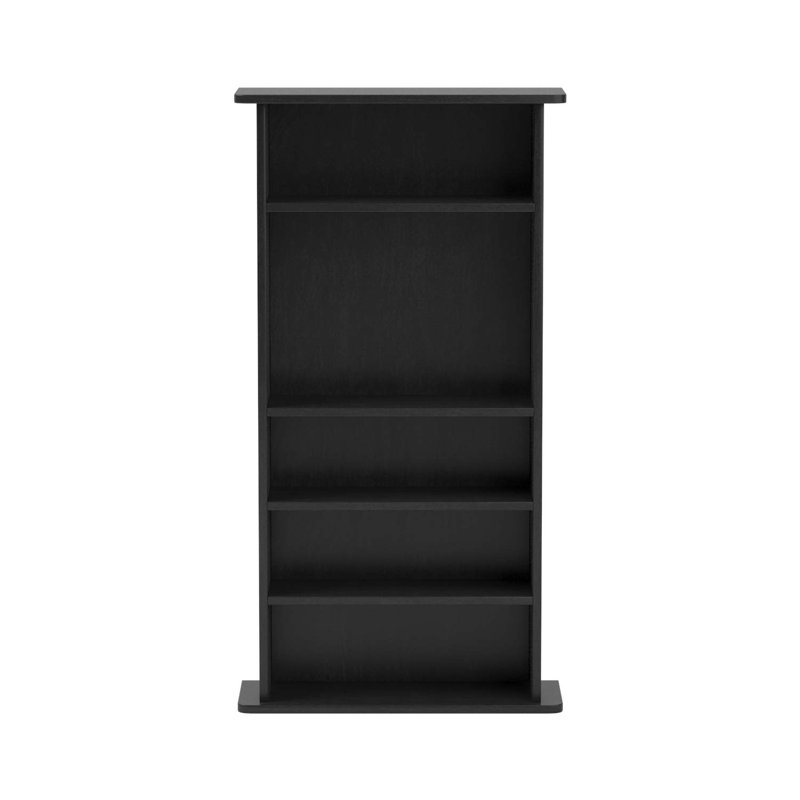 Black Adjustable Shelves Media Storage Cabinet