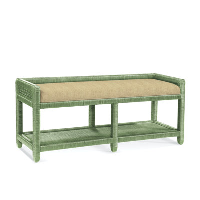 Glinda Wicker Shelves Storage Bench