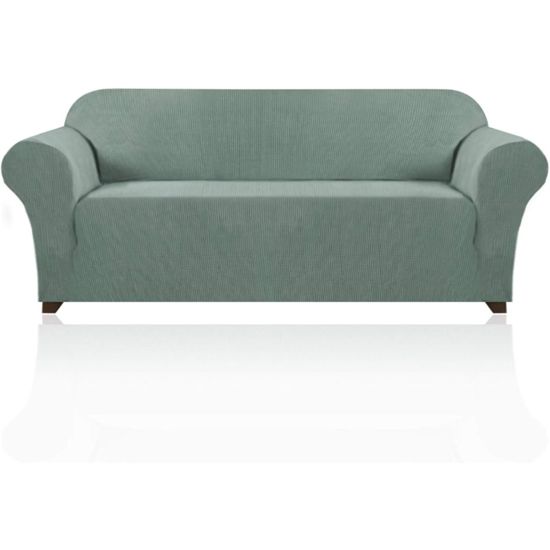 Sofa Slipcover, 41" H x 46" W x 42" D, Green Polyester/Polyester Blend