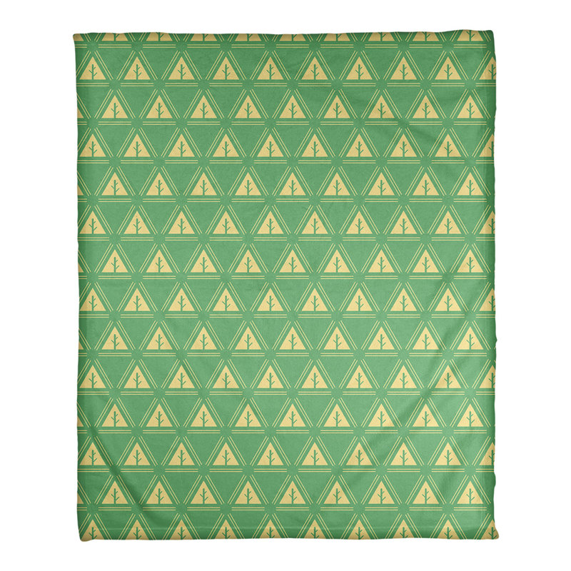 Couverture polaire minimal trees, l 50 po x L 60 po, Vert/doré