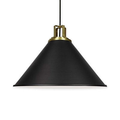 Arlesa 1 - Light Brass/Black Cone Pendant