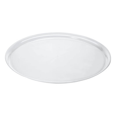 Plateaux ronds transparents en plastique de 12 pouces - 25 plateaux