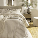 Flannel Stripe Duvet Cover Set