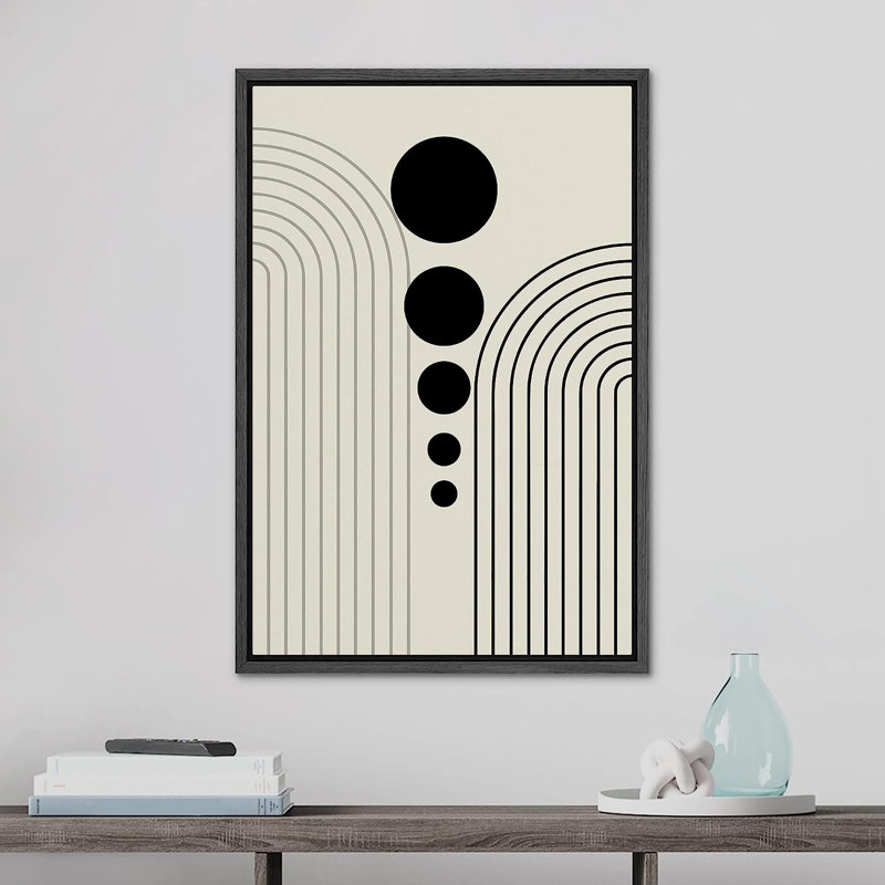 Signature, reproduction d'art sur toile, art mural bicolore à rayures géométriques, cercles foncés, formes abstraites, illustrations, art moderne bohème décoratif chic pour le salon, la chambre à coucher, le bureau